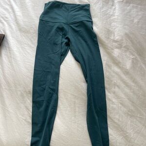 Blue ribbed align leggings